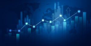 Finanzdiagramm mit Wachstums- und Marktentwicklung
